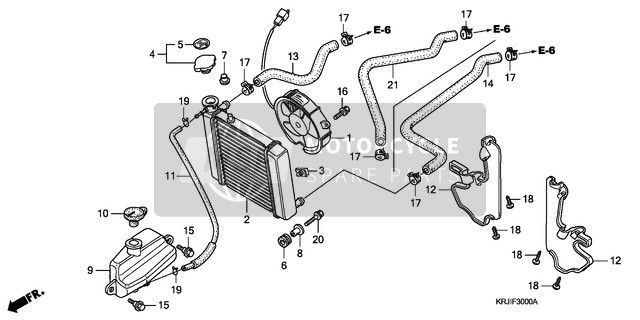 Honda FES150 2004 Radiator for a 2004 Honda FES150